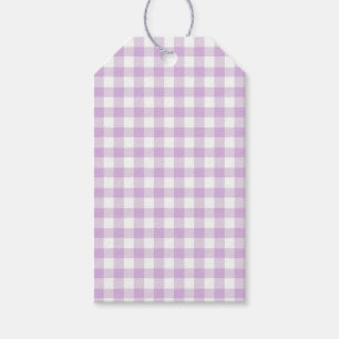 Classic Gingham Soft Lilac Gift Tags
