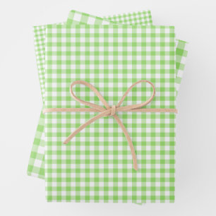 Classic Gingham Spring Green Wrapping Paper Sheet