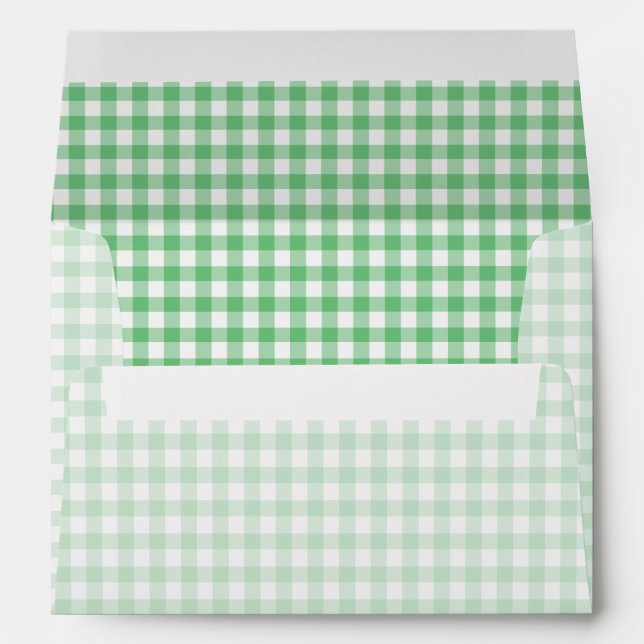 Classic Gingham Summer Green Envelope (Back (Bottom))