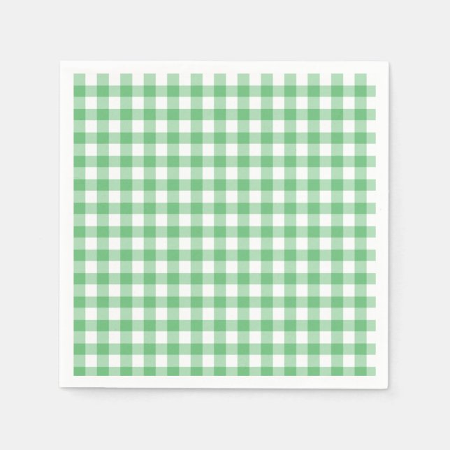 Classic Gingham Summer Green Napkin (Front)