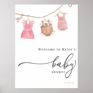 Classic Girl Baby Shower Welcome Sign