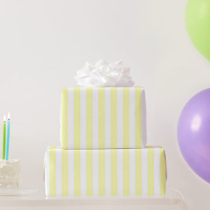 Classic Girly Pastel Yellow Stripe Pattern Spring  Wrapping Paper