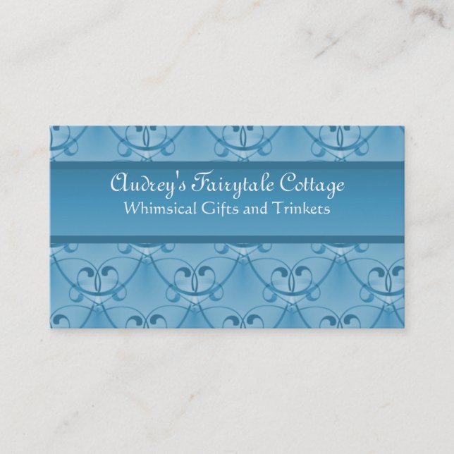 Classic Glam Business Card, Soft Light Blue Card (Front)