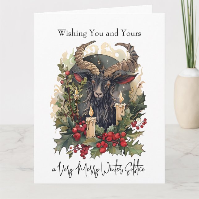 Classic Goat Yule  Card (Front)