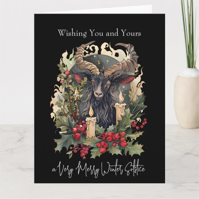 Classic Goat Yule  Card (Front)