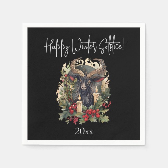Classic Goat Yule Napkin (Front)