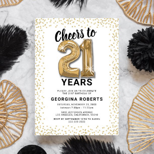 Classic Gold 21st Birthday Invitation