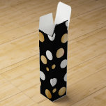 Classic Gold Accented Black and White Polka Dot Wine Box<br><div class="desc">Elevate your gift-giving with our Classy Polka Dot Gift Box from the 'Gold Accents' collection. Crafted with an eye for detail and luxury, each sheet captures the allure of timeless elegance and modern flair. The juxtaposition of matte black with shimmering gold polka dots creates an opulent visual appeal, while the...</div>