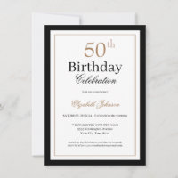 Classic Gold Black 50th Birthday Party