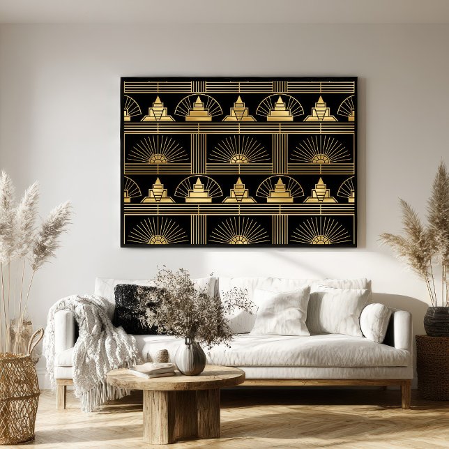 Classic Gold & Black Art Deco Seamless Pattern Poster (Creator Uploaded)