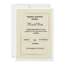 Classic Gold Border Wedding Invitation