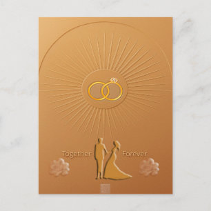 Classic Gold & Bronze Wedding Announcement