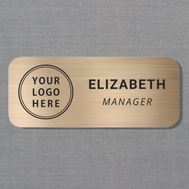 Classic Gold Business Logo Name Tag (Creator Uploaded)