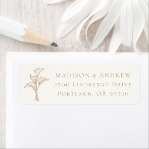 Classic Gold Calla Lily Wedding Address