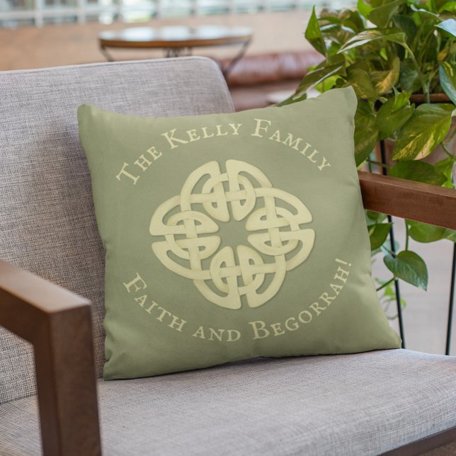 Classic Gold Celtic Cross Faith and Begorrah  Cushion (Creator Uploaded)