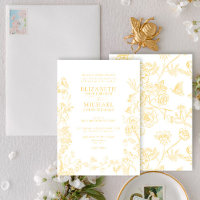 Classic Gold Chinoiserie Victorian Floral Wedding