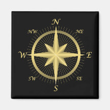 Classic Gold Compass on Black