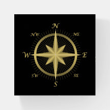 Classic Gold Compass on Black