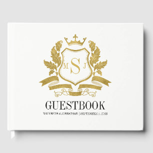 Classic Gold Crest Wedding Guest Book