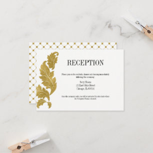 Classic Gold Crest Wedding Reception Card