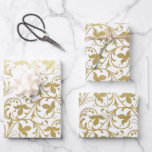 Classic Gold Damask Floral Pattern Wedding Wrapping Paper Sheet<br><div class="desc">Wedding gift-giving in a faux gold damask floral pattern makes an awesome presentation.  Ideal for newlyweds,  bridal showers,  wedding showers,  new homes,  engagement showers,  and more.</div>