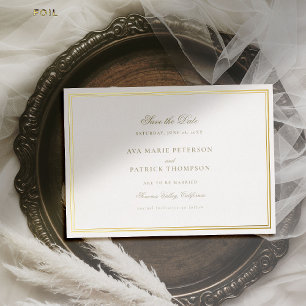 Classic Gold Double Frame Wedding Save the Date