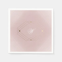 Classic Gold Dusty Rose Pink Monogram Wedding