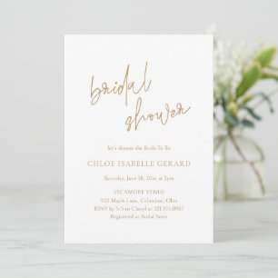 Classic Gold Elegant Bridal Shower Invitation