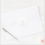 Classic Gold Elegant Wedding Classic Round Sticker<br><div class="desc">Elegant wedding stickers featuring a simple,  modern typographic design.  The word "and" between your names is in a script typography.  The colour palette may be changed in the design editing tool.  This design is great whether you are having an informal or formal wedding.</div>
