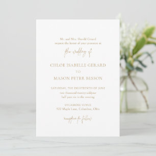 Classic Gold Elegant Wedding Invitation