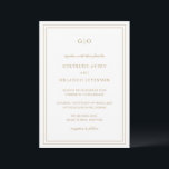Classic Gold Elegant Wedding Invitation<br><div class="desc">Classic style faux gold wedding invitation featuring a simple and minimal design with your monogram at the top and your event details surrounded by a double border.  The fonts alternate between and elegant script,  a traditional serif and minimalist sans serif fonts.  This invitation is great for a formal wedding.</div>