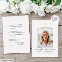 Classic Gold Foil Celebration of Life White