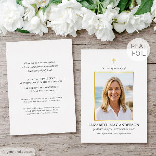 Classic Gold Foil Celebration of Life White