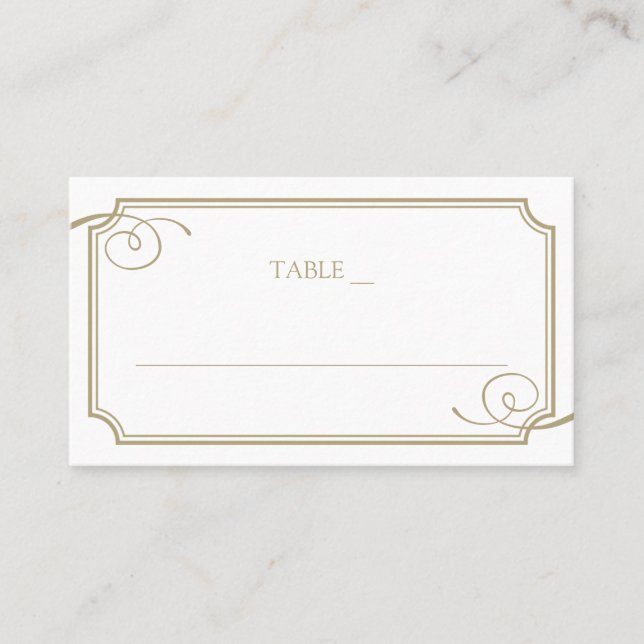 Classic Gold Frame Luxury Wedding Place Card (Front)