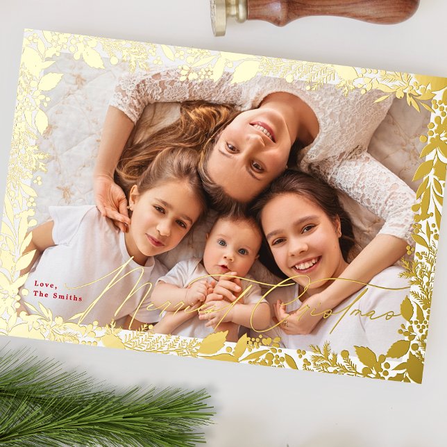 classic gold frame Merriest Christmas One Photo (Creator Uploaded)