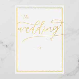 Classic Gold Frame Romantic Calligraphy Wedding