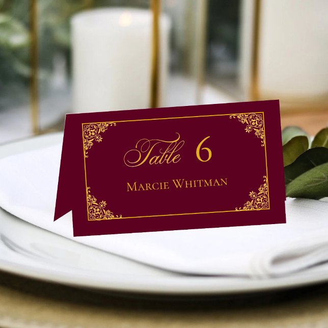 Classic Gold Frame Royal Wedding Place Card (Creator Uploaded)