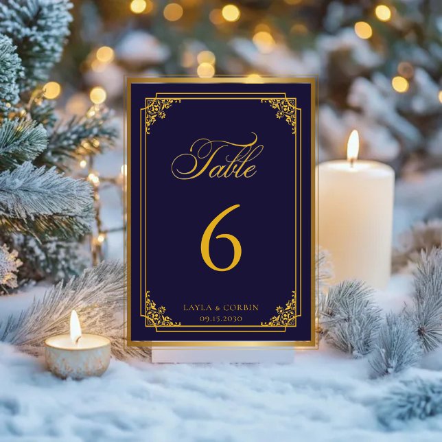 Classic Gold Frame Royal Wedding Table Number (Creator Uploaded)