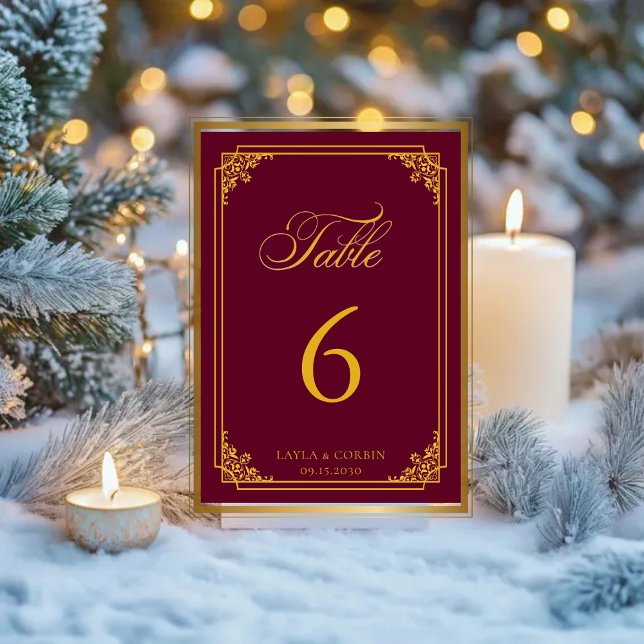 Classic Gold Frame Royal Wedding Table Number (Creator Uploaded)