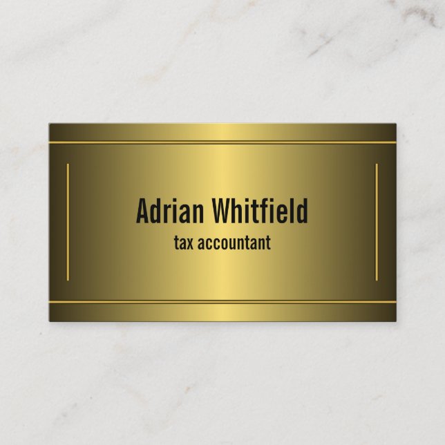 Classic Gold Framed Bars Horizontal Accountant Business Card (Front)