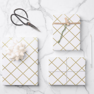 Classic Gold Geometric Abstract Pattern Wedding Wrapping Paper Sheet