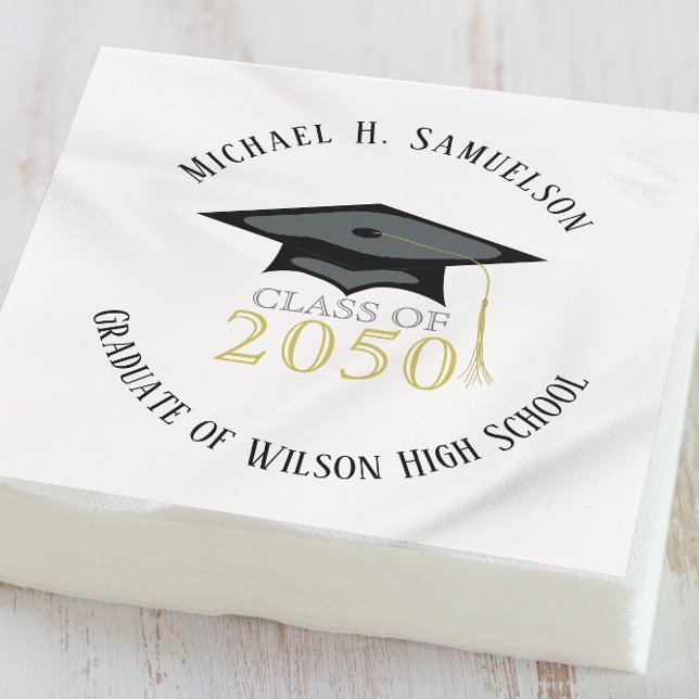 Classic Gold Graduation Party Napkins (Creator Uploaded)