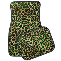Classic Gold, Green & Black Leopard Print Pattern