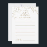 Classic Gold Greenery Wedding Advice Card<br><div class="desc">Introducing our Classic Gold Greenery Wedding Advice Card Design- meticulously designed to embody a modern romantic aesthetic. Featuring a classic blend of clean white backgrounds with delicate golden leaves gracefully complemented by a simple calligraphy script paired with an understated serif font. The result is a perfectly polished feel for your...</div>