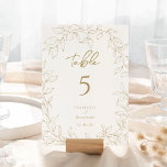Classic Gold Greenery Wedding Table Number<br><div class="desc">Introducing our Classic Gold Greenery Wedding Table Number Design- meticulously designed to embody a modern romantic aesthetic. Featuring a classic blend of clean white backgrounds with delicate golden leaves gracefully complemented by a simple calligraphy script paired with an understated serif font. The result is a perfectly polished feel for your...</div>