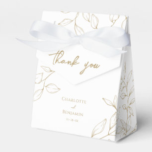 Classic Gold Greenery Wedding Thank You Favour Box