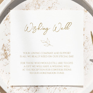 Classic Gold Greenery Wedding Wishing Well Enclosure Card