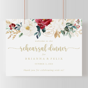 Classic Gold Horizontal Rehearsal Dinner Welcome Poster