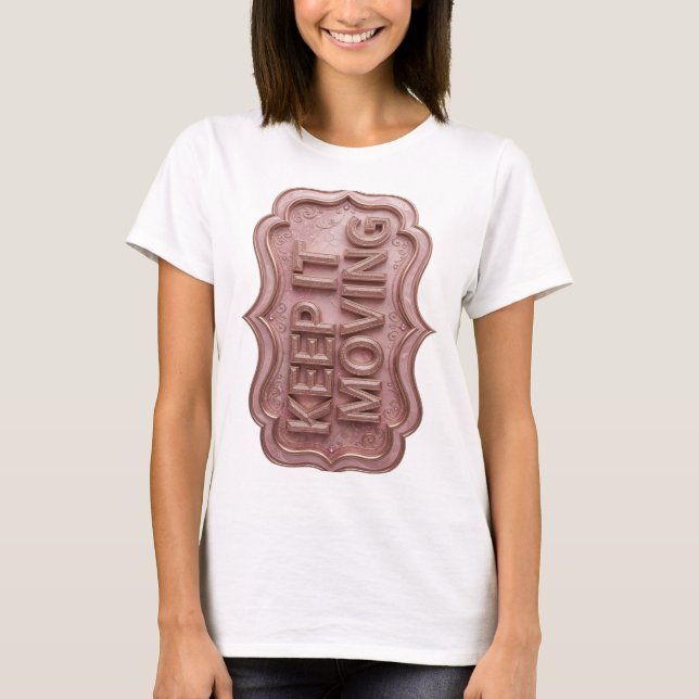 Classic Gold KEEPING MOVING Design T-Shirt (Front)