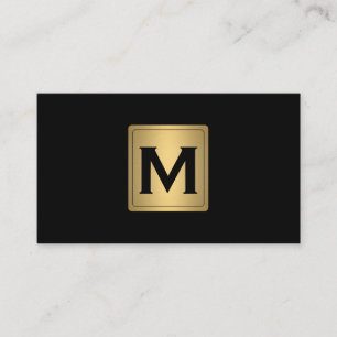 Classic Gold Label with Monogram Business Card